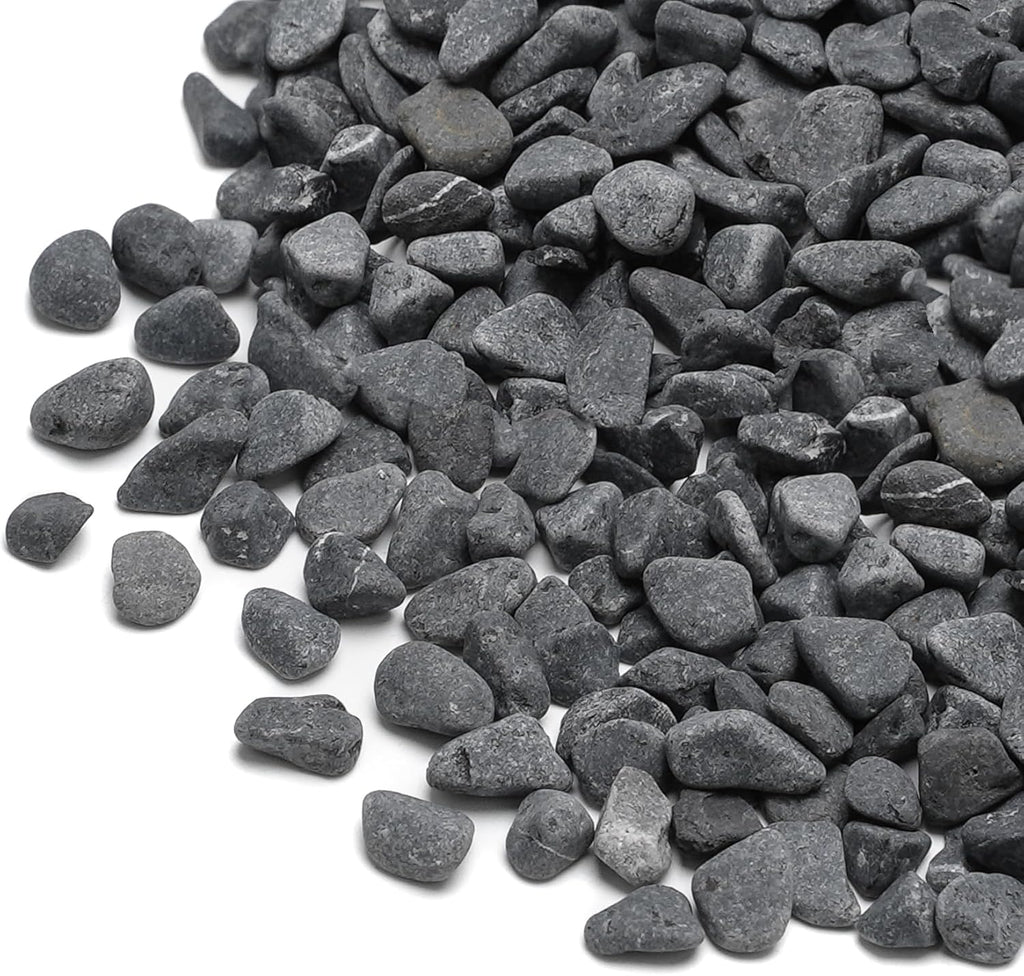 Mr. Fireglass Natural Decorative Gray Bean Pebbles 1/5" Crushed Gravel Stone for Decorating Garden, Succulent Plants and Walkway (10-lb Bag)