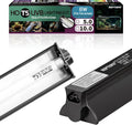 T5 HO UVB Lighting Combo Kit, 8W Reptile Light Fixture with Fluorescent Light Bulbs, Desert 10.0 UVB Light for Reptiles and Amphibians, Basking Light for Bearded Dragon, High Output Natural Light