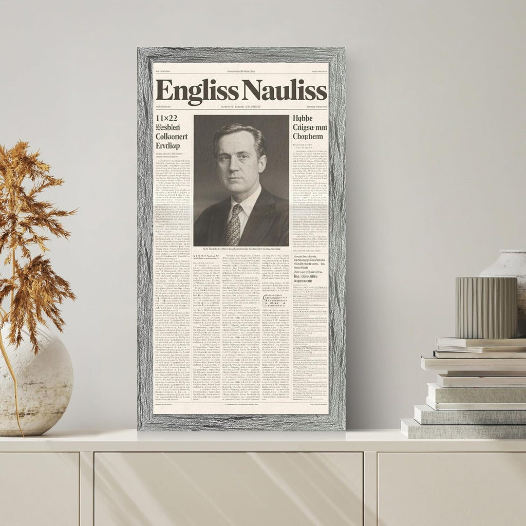 11x22 Newspaper Frame 2 Packs, Real Glass and Grey Wood Frame, Display Panoramic 11 x 22 Magazine Frames - Horizontal or Vertical Wall Mounting
