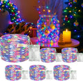 6 Pack 16FT 50 LED Fairy Lights Battery Operated with Timer, 8 Modes USB Mini Twinkle Light, Small String Lights for Christmas Tree Wreath Vase Bedroom DIY Wedding Decorations-Multi-Colored