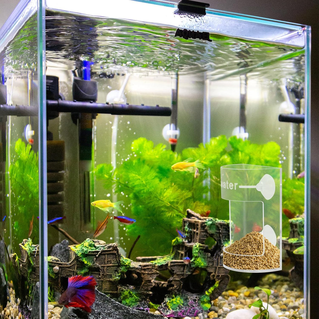 Round Fish Tank Feed Tray with Scale and Suction Cup, Feeding Tube Supplies, Tank Divider Supplies, Breeder Box for Aquarium, Round Aquariums & Fish Bowls Accessories
