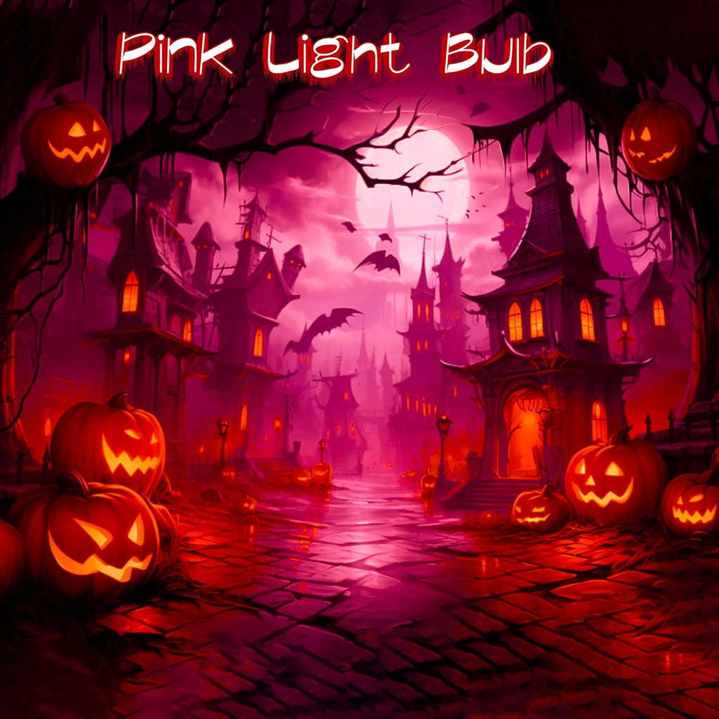 4 Pack 3.2 Inch T10 Pink Light Bulb, E26 Base Edison Bulbs Dimmable, AC 120V 60 Watt Equivalent Clear Glass Filament Bulb, Halloween Christmas Party Bar Colored Light Bulbs, UL Listed