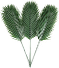 CCINEE 16 PCS Artificial Palm Leaves, Faux Large Palm Fronds Fake Tropical Plant Simulation Safari Leaves with Stems for Home Hawaiian Luau Party Jungle Beach Theme Party Decoration