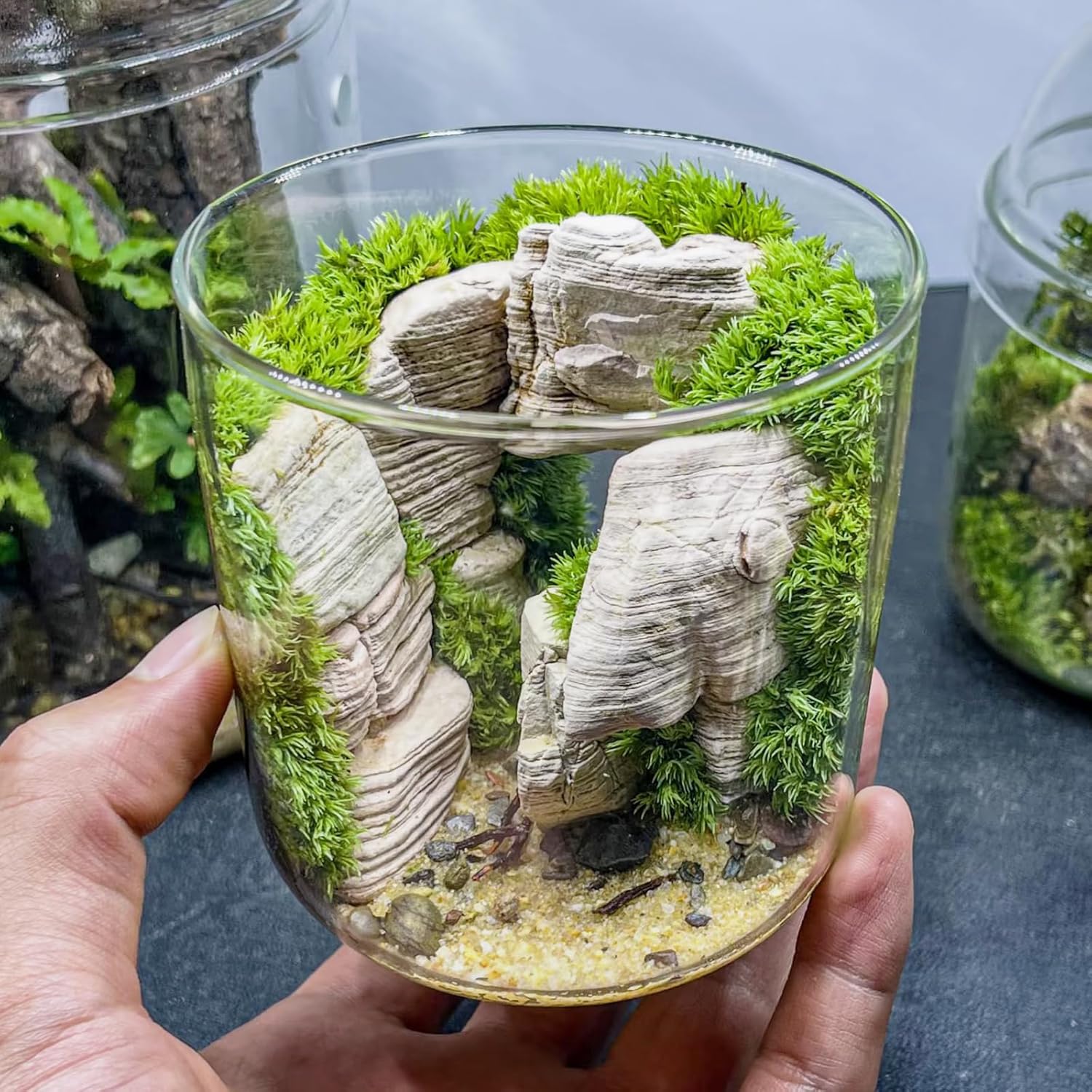Natural Rocks Pagoda Stones 1-2 Inches Decorative Stones for Fairy Gardens,Miniature Landscaping,Bonsai,DIY Crafts,Aquariums & Reptile Terrariums-1lb