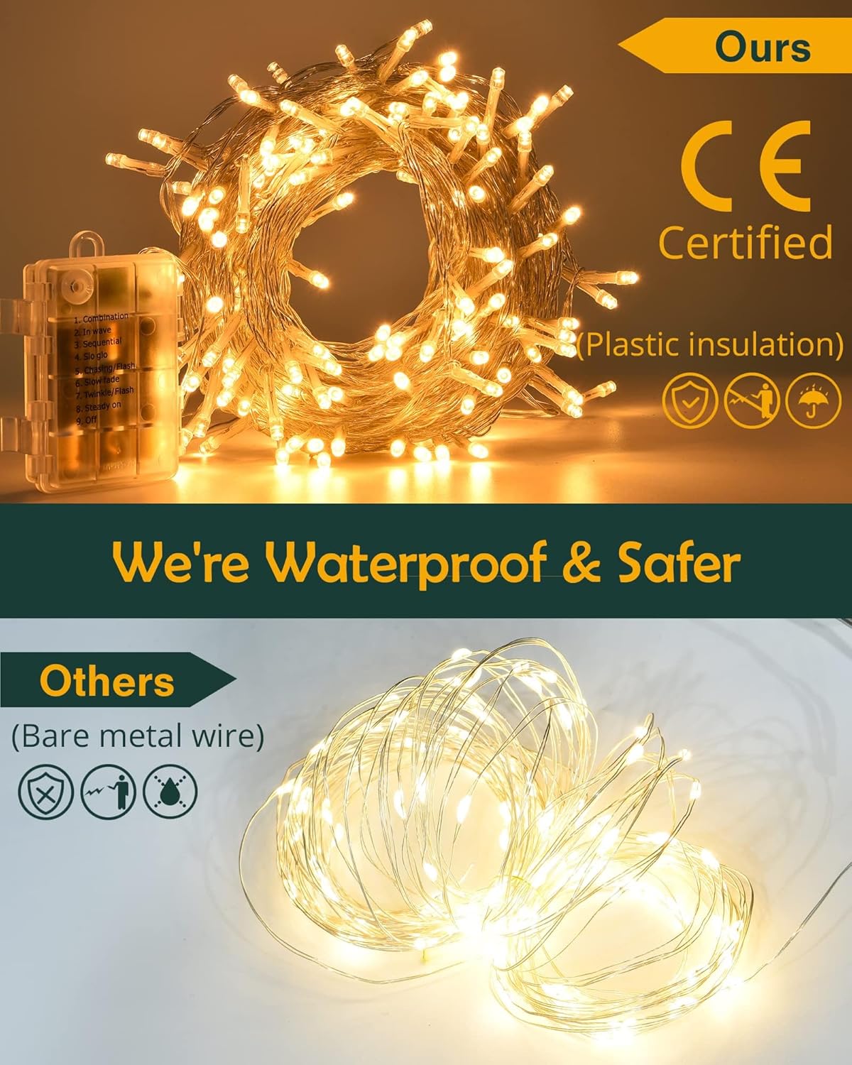 JACKYLED 24 Pack Artificial Ivy Vines with 200 LED String Light, Fake Plants Hanging Garland for Wall Room Bedroom Garden Office Wedding Party