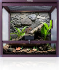 MagicCube 18'' x 18'' x 18'' Reptile Terrarium with Lock, 24 Gallon Reptile Tank with Flip-Up Tempered Glass Door, Top Screen Ventilation for Leopard Gecko