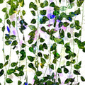 6 Pcs Artificial Hanging Plants Pothos Vine with 60 Colored Lights, Pothos Vine Leaves, Fake Plant Vine Hanging Garland for Wall, Party Wedding, Home, Kitchen, Indoor and Outdoor Decoration
