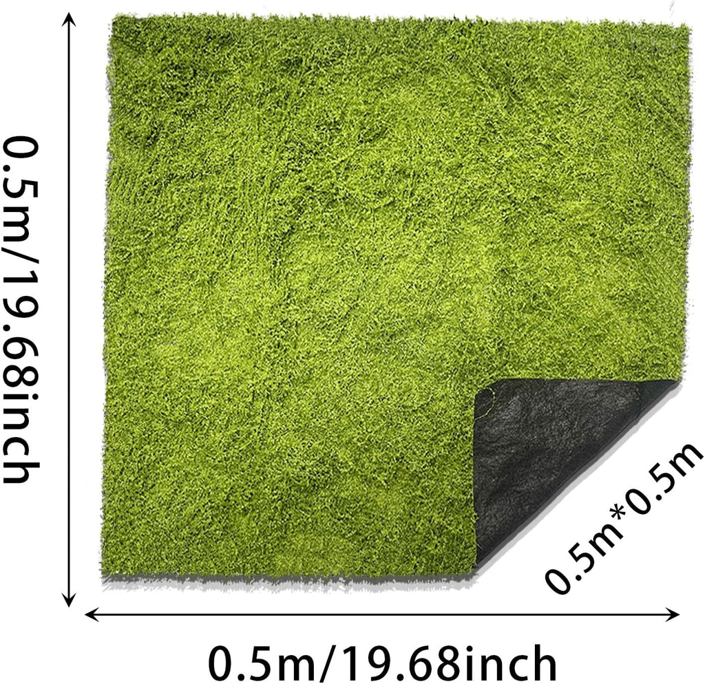 Preserved Green Moss Mat for Decoration Carpet Grass Wall, Natural Decorative for Plants Indoor with Base Fabric, Artificial Moss Mat for Wedding, Floral DIY (19.68 * 19.68 inch)