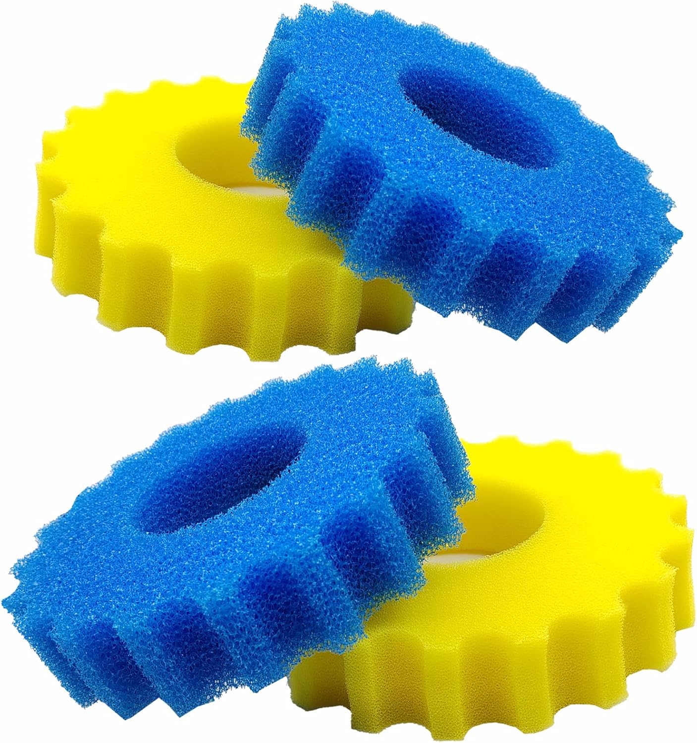 Replacement Foam Sponge Compatible with Grech/SUNSUN CPF-2500/ CPF-3500 and VIVOHOME/VEVOR/VIVOGROW 1580/1840 GPH Pressure Pond Filter(4 Piece Set)