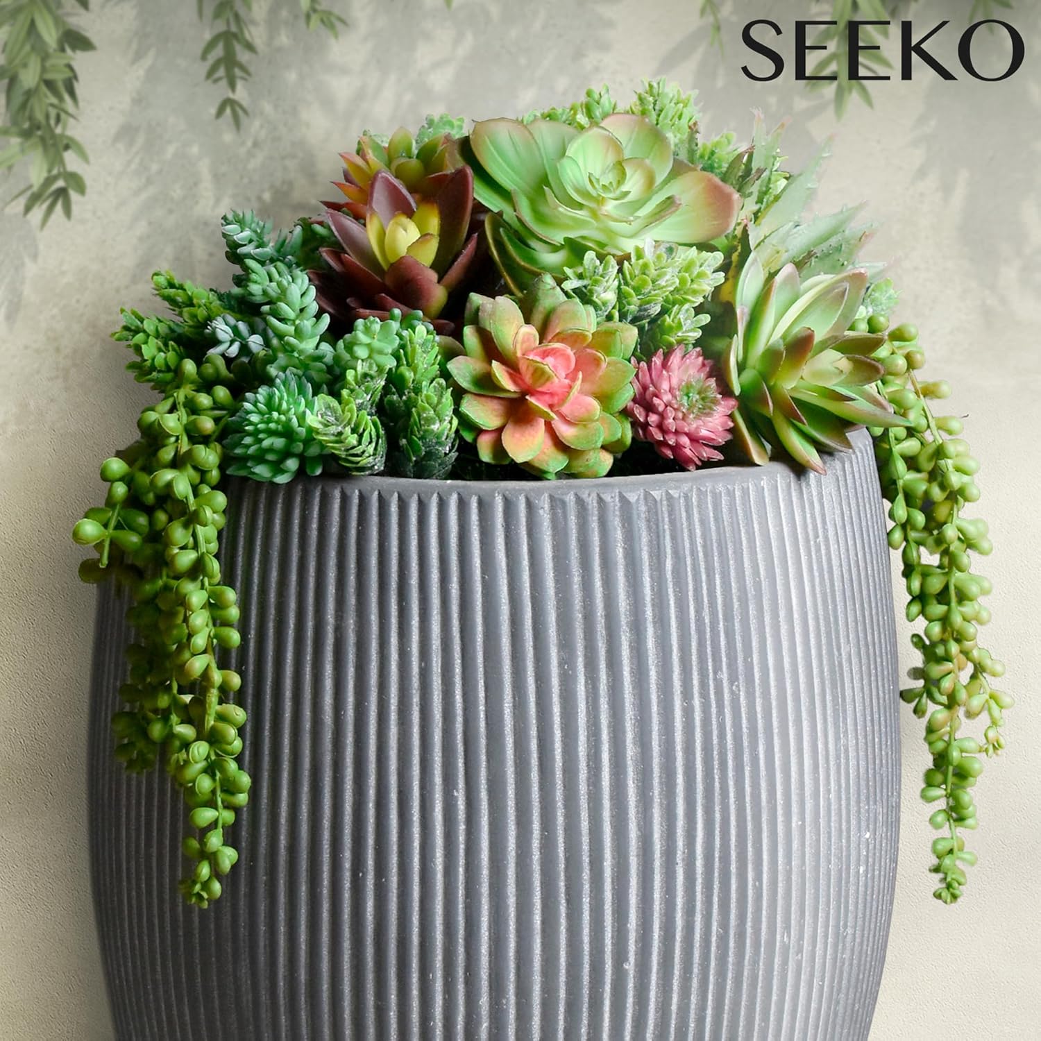 SEEKO Succulents Fake Succulents (28 Pack) – Premium Succulents Plants Artificial for Crafts - Large Assortment for Party, Garden, Home, Outdoor & DIY Floral Decor