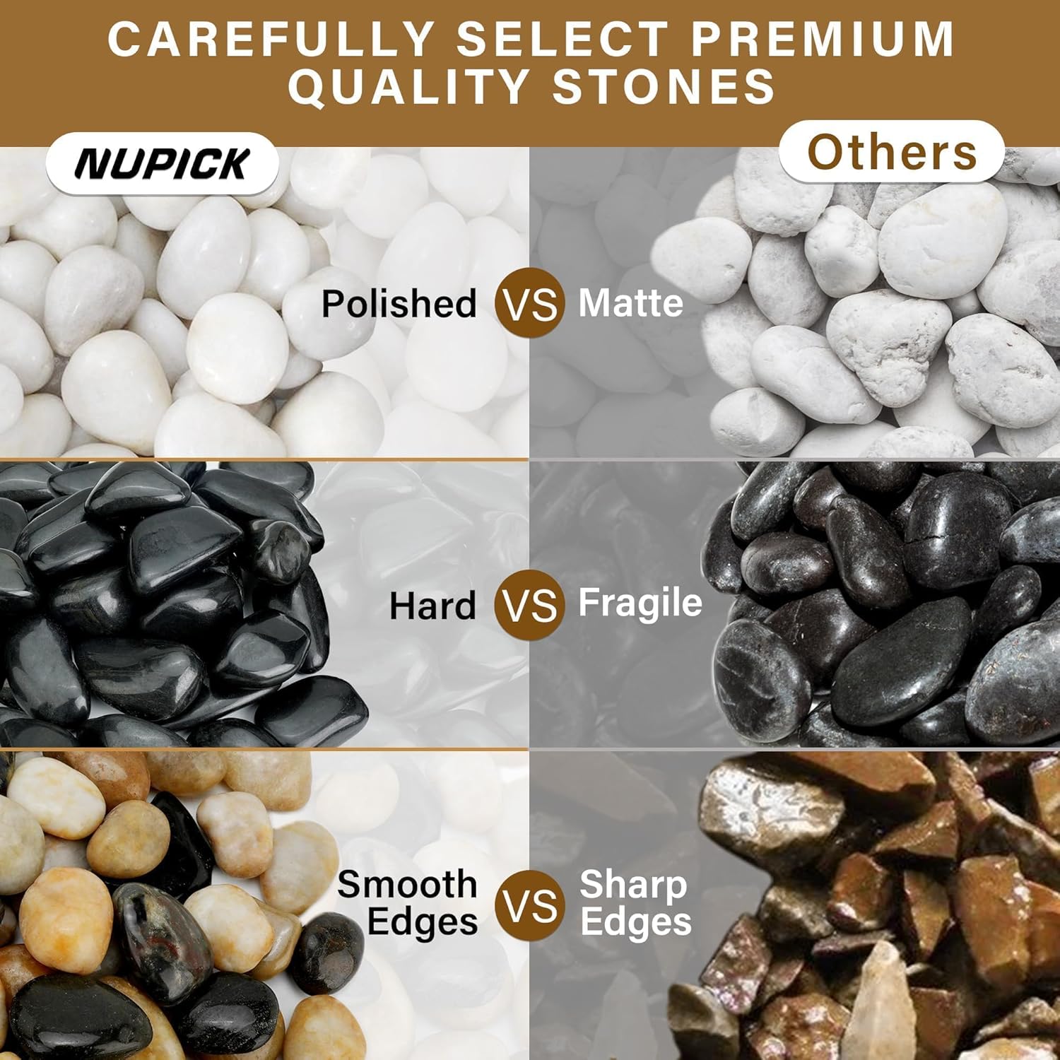 12lb Black River Rocks for Plants Indoor, 1-2Inch Pebbles for Vases Fillers, Decorative Gravel for Fish Tank, Natural Polished Stones for Succulent, Bonsai, Landscaping, Bird Baths