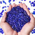 QEQEKAKA Sea Glass Stones for Crafts About 1LB (405g/14.28oz) Glass Pebbles Gemstones Bulk for Beaching Wedding DIY Decoration Aquarium Turtle Tank Vase Filler (Dark Blue)