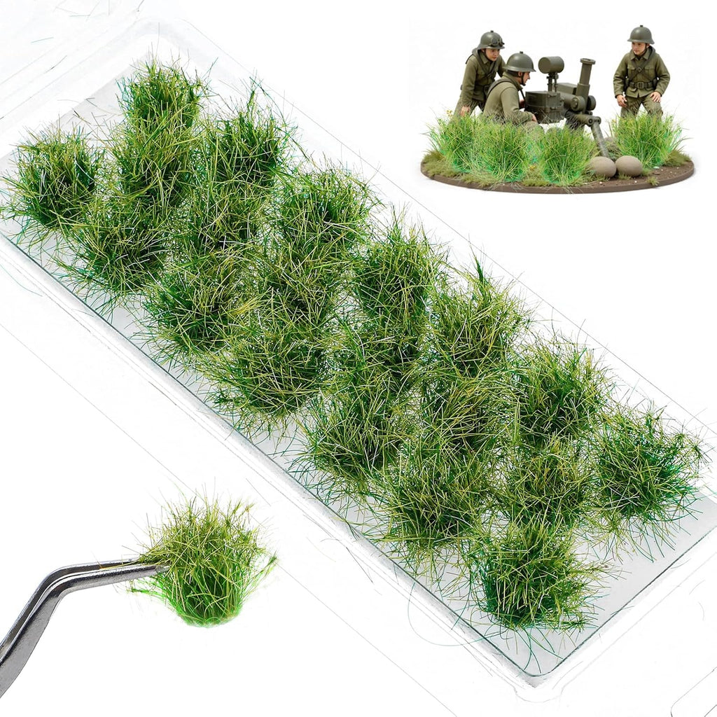 20 Pcs Diorama Grass Static Grass Miniature Plants Model Grasses DIY Miniature for Train Landscape Railroad Scenery Sand Layout Model War Terrain (Autumn Green)