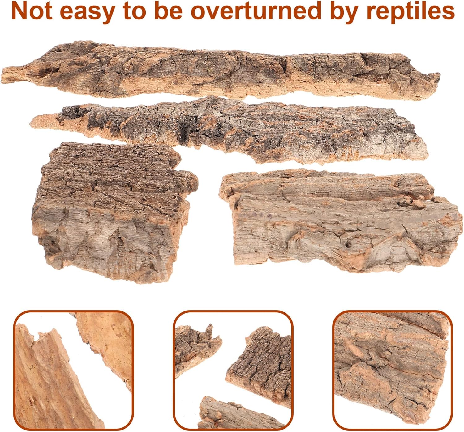balacoo Terrarium Tree Bark: 4pcs Reptile Bark Decoration Natural Cork Bark Backdrop Reptile Tank Background Leopard Cork Bark - Tarantula Enclosure Accessories