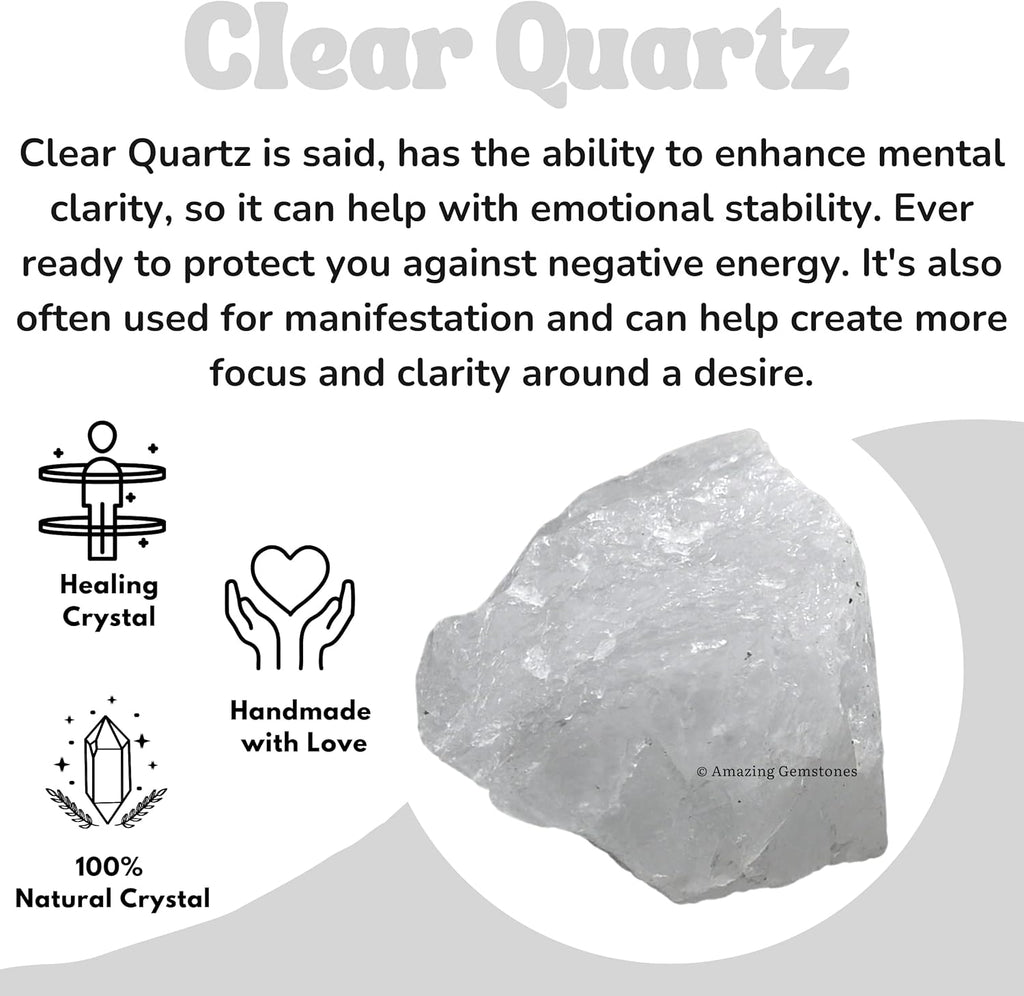 Amazing Gemstone Clear Quartz Raw Crystals and Healing Stones, Natural Rocks for Tumbling and DIY Raw Stones and Crystals (1 lb)