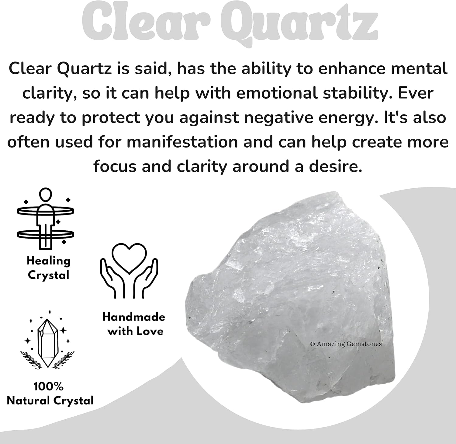 Amazing Gemstone Clear Quartz Raw Crystals and Healing Stones, Natural Rocks for Tumbling and DIY Raw Stones and Crystals (1 lb)