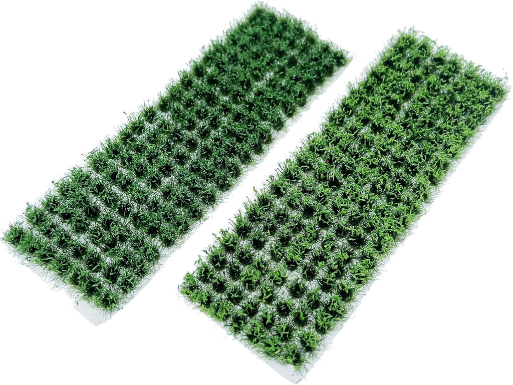 Woohome 280 PCS Static Grass Tuft Tea Model Grass Tufts 2 Color Artificial Grass Fake Moss Grass for Train Landscape Railway Artificial Grass Modeling
