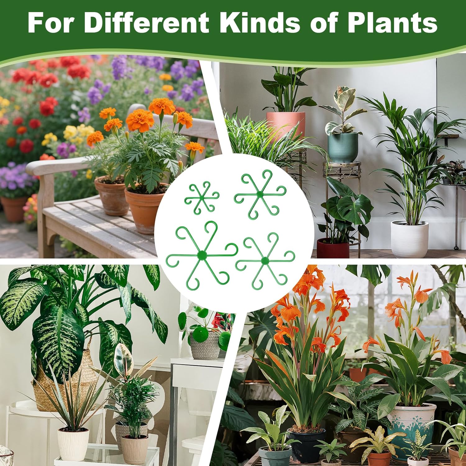 16PCS Plant Stem Support, Plant Stem Holder for Indoor Plants, Climbing Houseplant Stem Supports, Reusable Plant Stabilizer