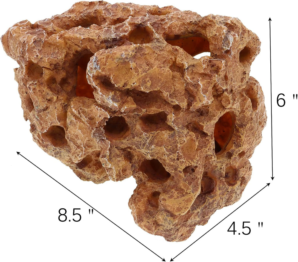 ALEGI Large Aquarium Decorations Hideouts, Resin Aquarium Rock Mountain Hideaway Caves,Artificial Sea Coral Fish Tank Decoration