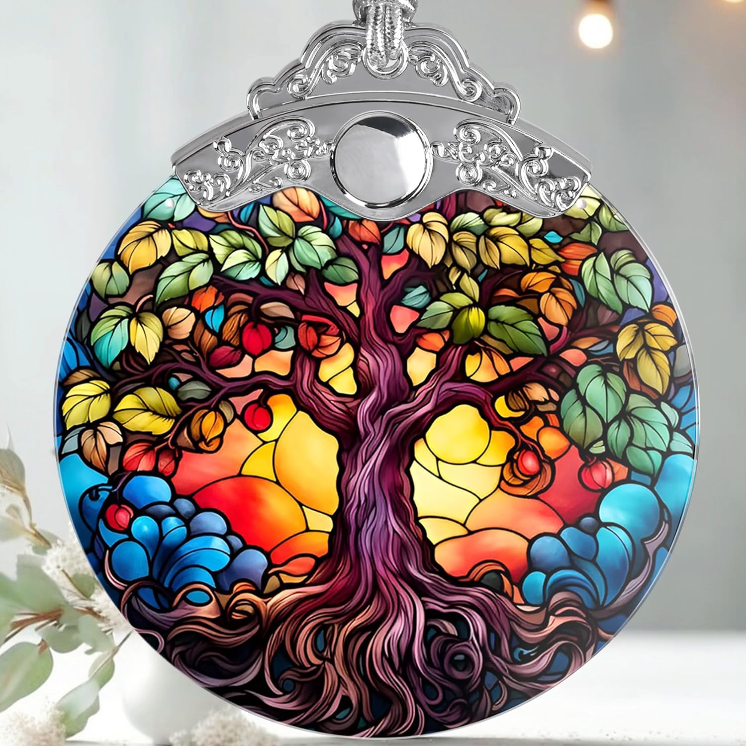 Tree of Life Christmas Ornament, Stained Glass Decor, Gifts & Holiday Ideas