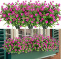 20 Bundles Artificial Flowers, Fake Artificial Greenery UV Resistant No Fade Faux Plastic Plants for Wedding Bridle Bouquet Indoor Outdoor Home Garden Kitchen Office Table Vase (Fuchsia)