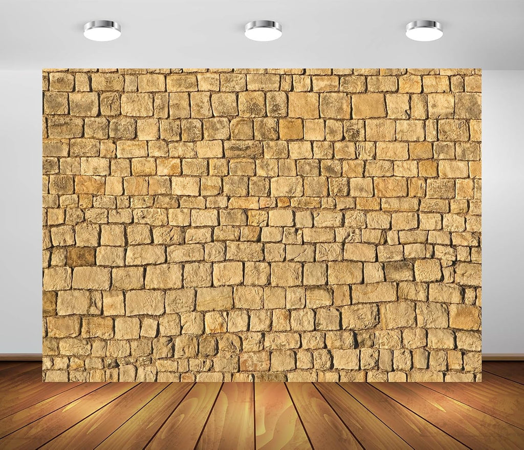 BELECO 5x3ft Fabric Vintage Brick Stone Wall Backdrop Textured Brick Rock Stone Wall Photography Background Medieval Castle Stone Wall for Party Decorations Studio Booth Photo Props