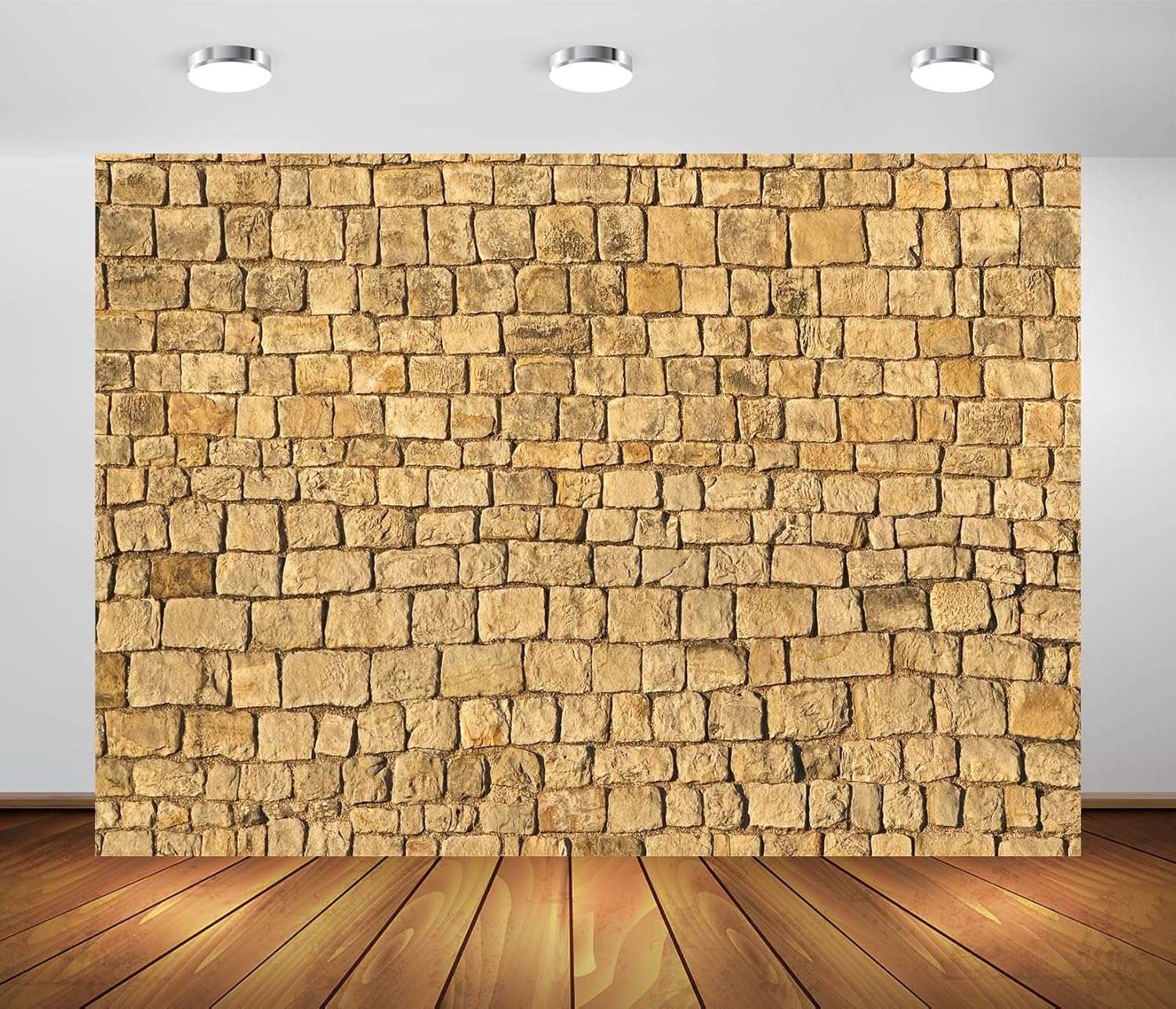 BELECO 5x4ft Fabric Vintage Brick Stone Wall Backdrop Textured Brick Rock Stone Wall Photography Background Medieval Castle Stone Wall for Party Decorations Studio Booth Photo Props