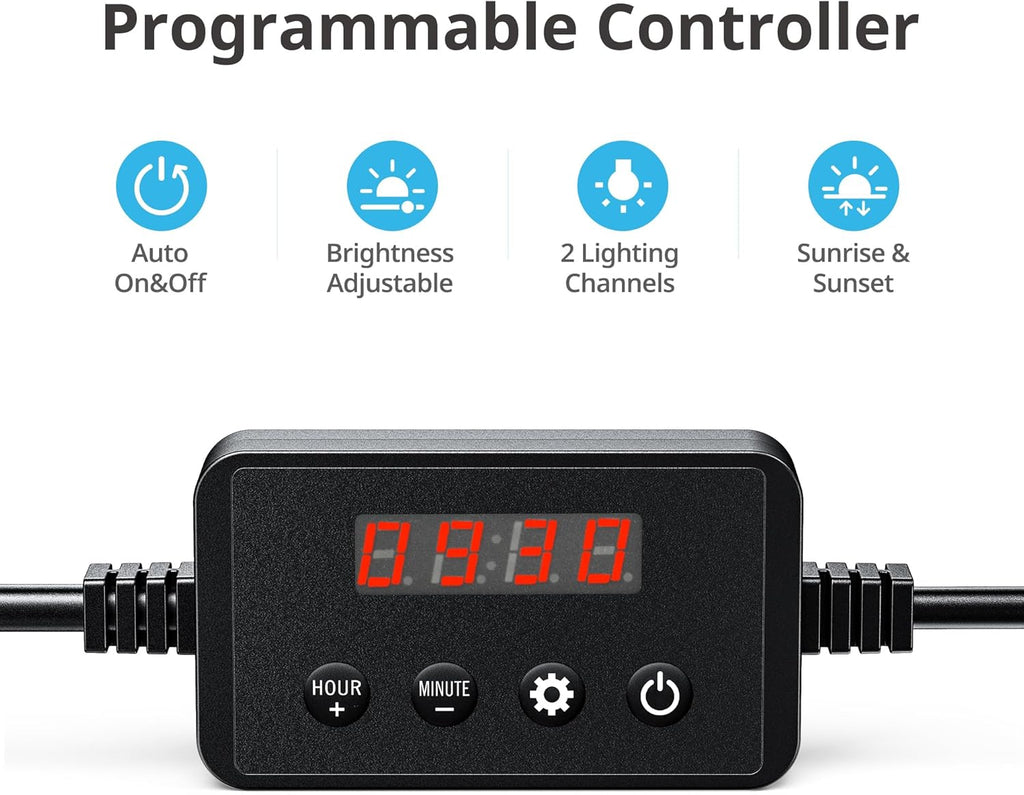 NICREW ClassicLED Plus LED Aquarium Light with Timer, 21 Watts, for 30 to 36 Inch Fish Tank Light, Daylight and Moonlight Cycle