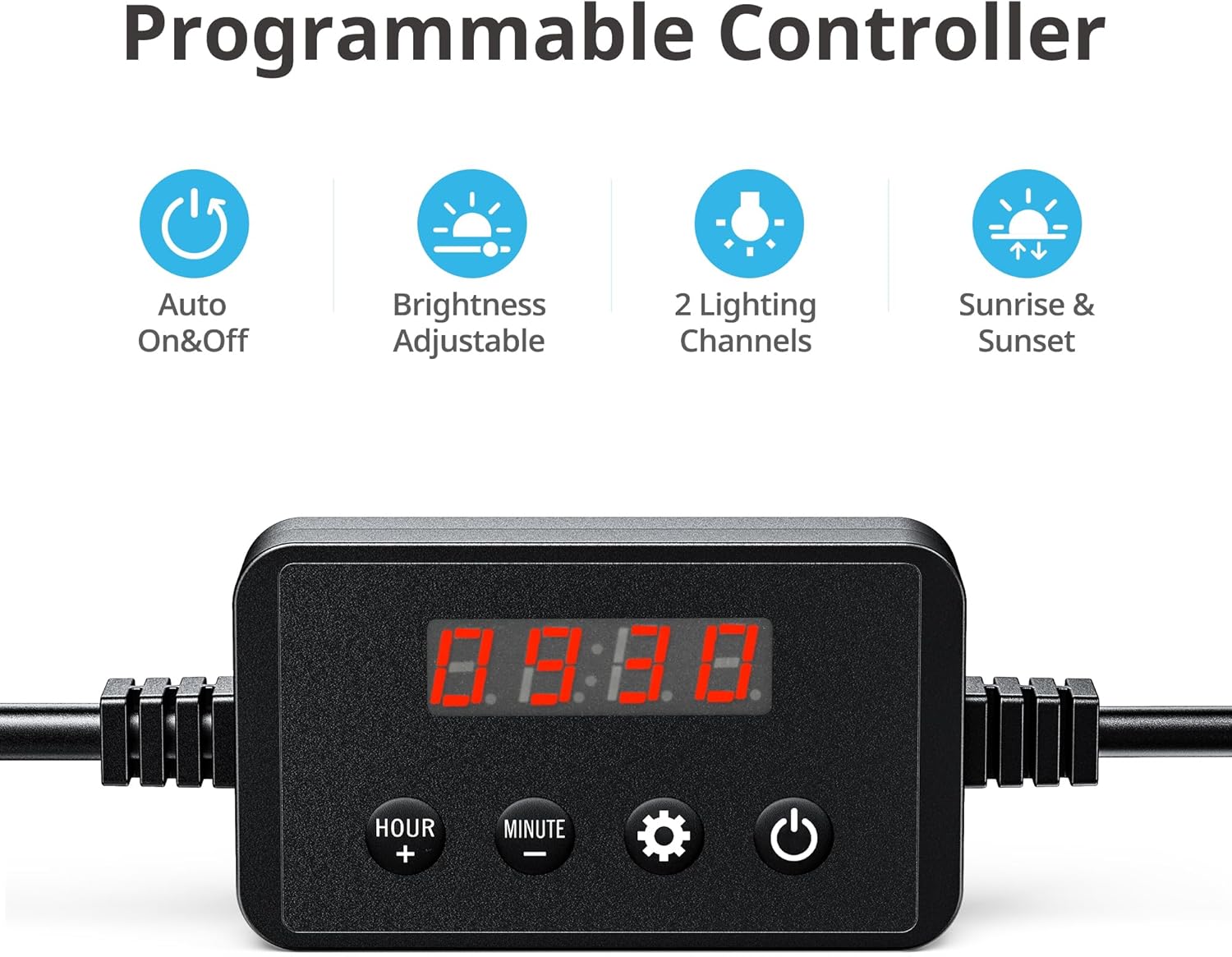 NICREW ClassicLED Plus LED Aquarium Light with Timer, 10 Watts, for 12 to 18 Inch Fish Tank Light, Daylight and Moonlight Cycle