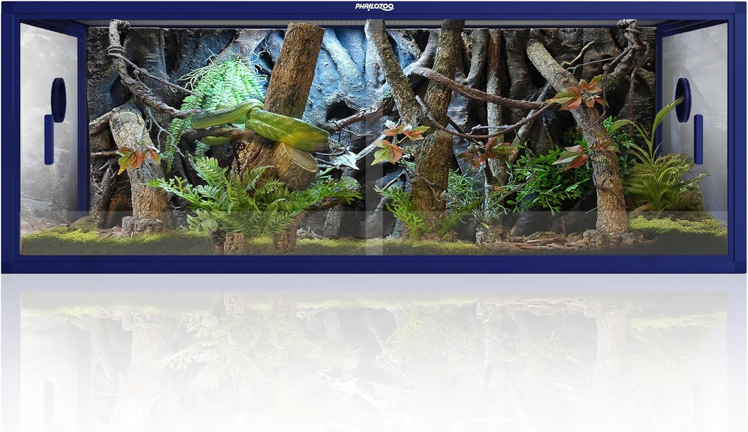 85 Gallon Snake Enclosure, Front Opening Reptile Tank for Easy Maintenance, Reptile Terrarium with Top Screen Ventilation 48''x24''x18''