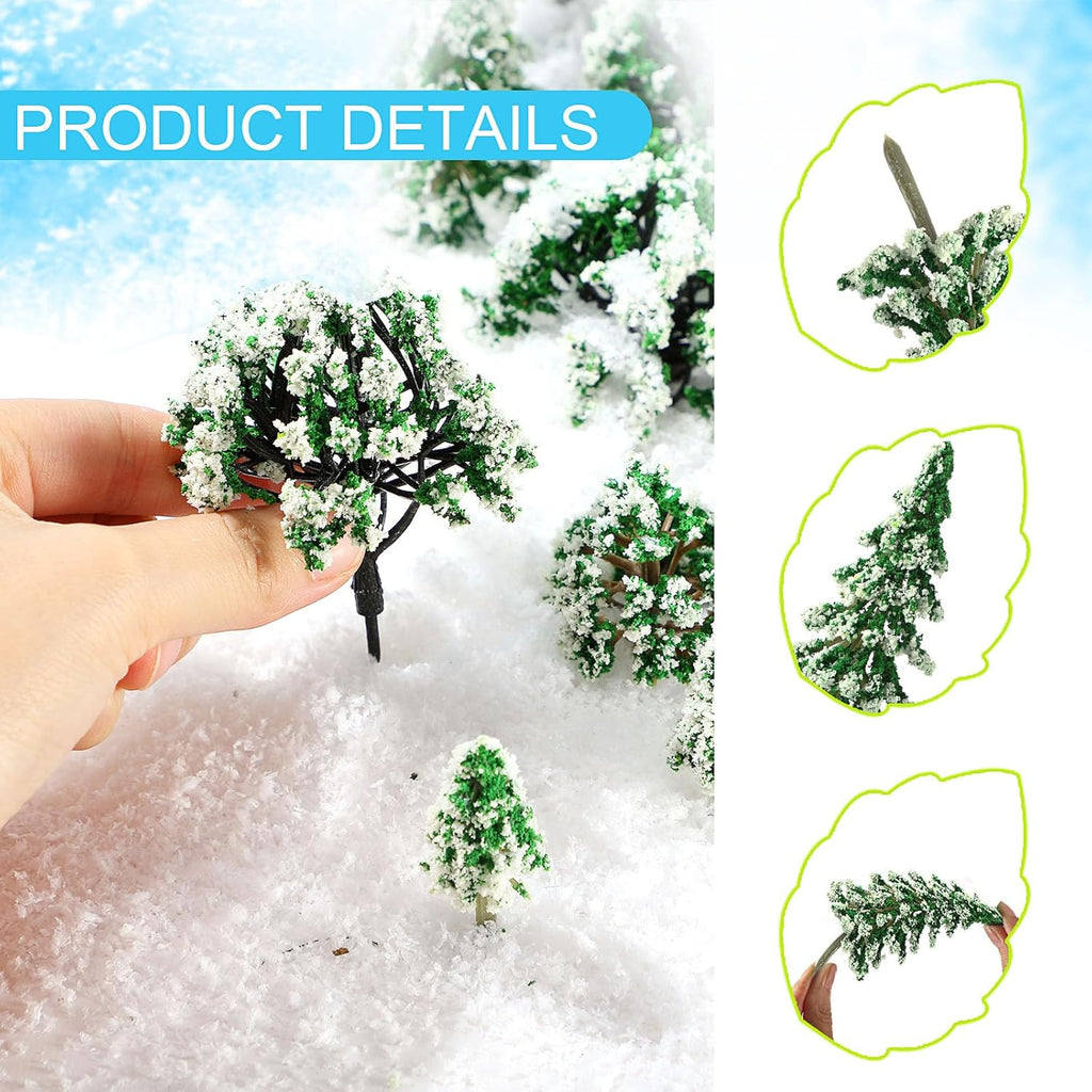 Skylety 70 Pieces Model Trees 1.2-6.3 Inch Mixed Miniature Toy Trees Diorama Supplies Fake Plants for Train Scenery Architecture DIY Crafts, Building Model Scenery Landscape Natural Green(Novel)