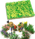 Warmtree Hand Torn Model Grass Tufts Flower Cluster for Miniature Scenery Applicable for N & HO Scale for Train Layouts,Diorama Supplies,and Architectural Models (Yellow)