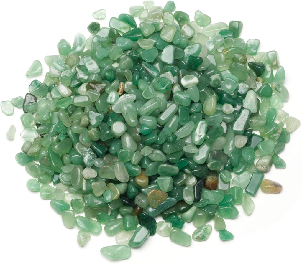 Cherry Tree Collection 1/2 Pound Polished Tumbled Gemstone Chips, Pebbles, Crystal Chips Bulk for Jewelry Making, Healing, Plants, Succulents, Aquariums, Decoration, Chakra (Green Aventurine)