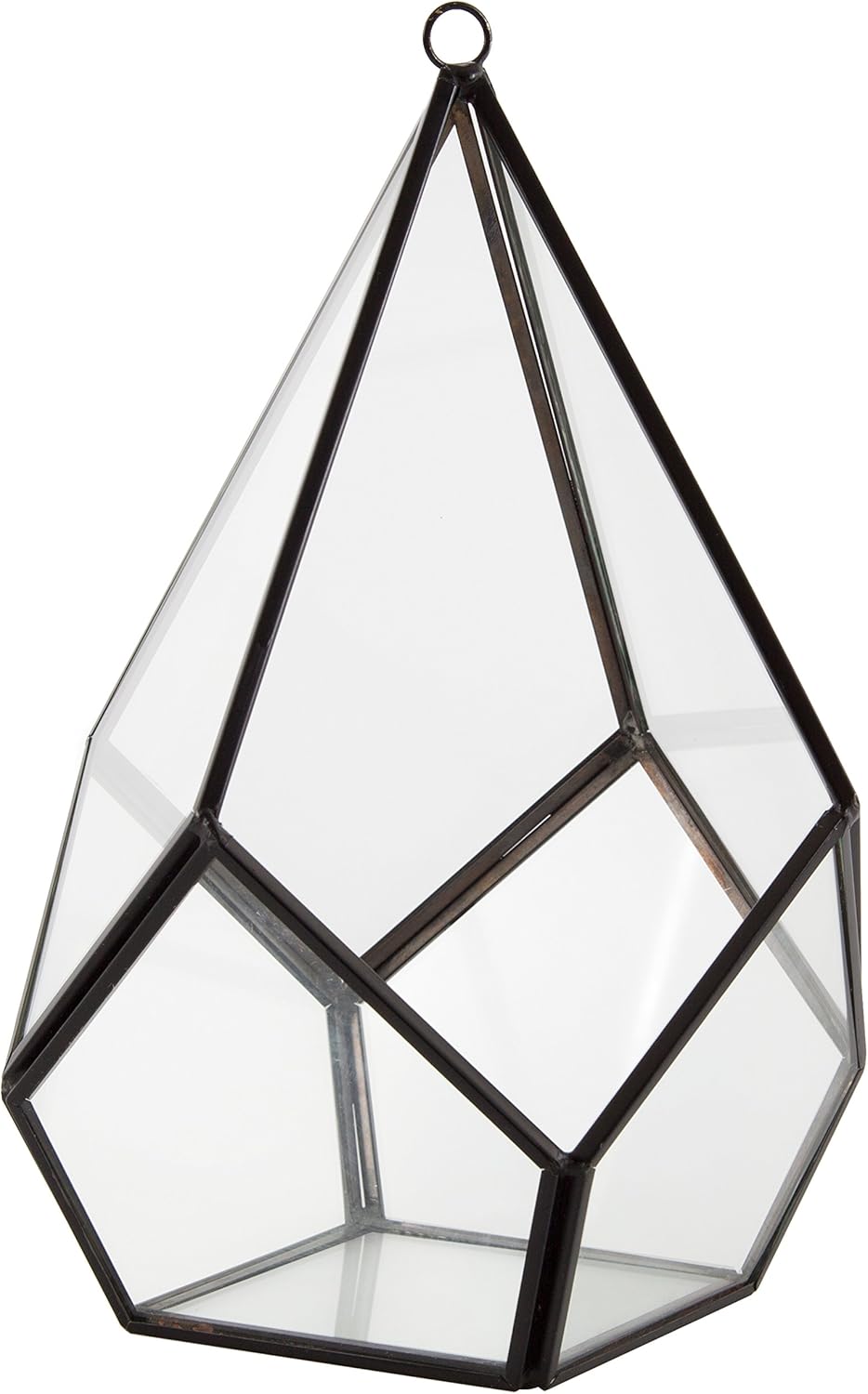 D'Eco Glass Teardrop Centerpiece (5.7x5.7x7) - Tabletop or Hanging Planter Terrarium for Home Decor - Fill w/Succulents, Holiday Decorations, Mini Trees & Ornaments - Xmas Gift for Plant Lovers