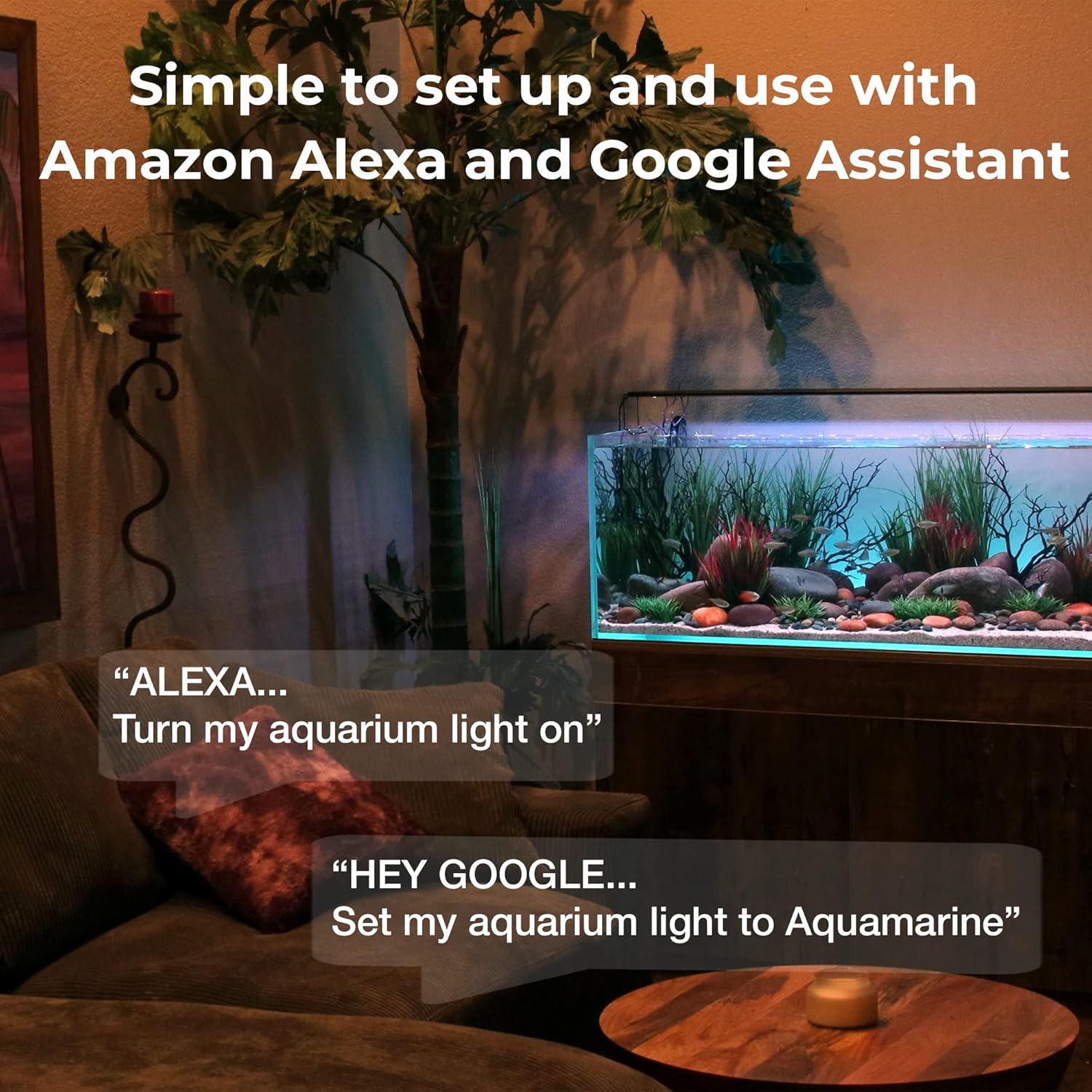 CURRENT USA ColorPlus Smart Freshwater Aquarium & Terrarium LED Light with App and Voice Control | Alexa & Google Home Compatible | Extra Vivid Colors for Fish Tank| Aluminum (for Tanks 24" to 35")