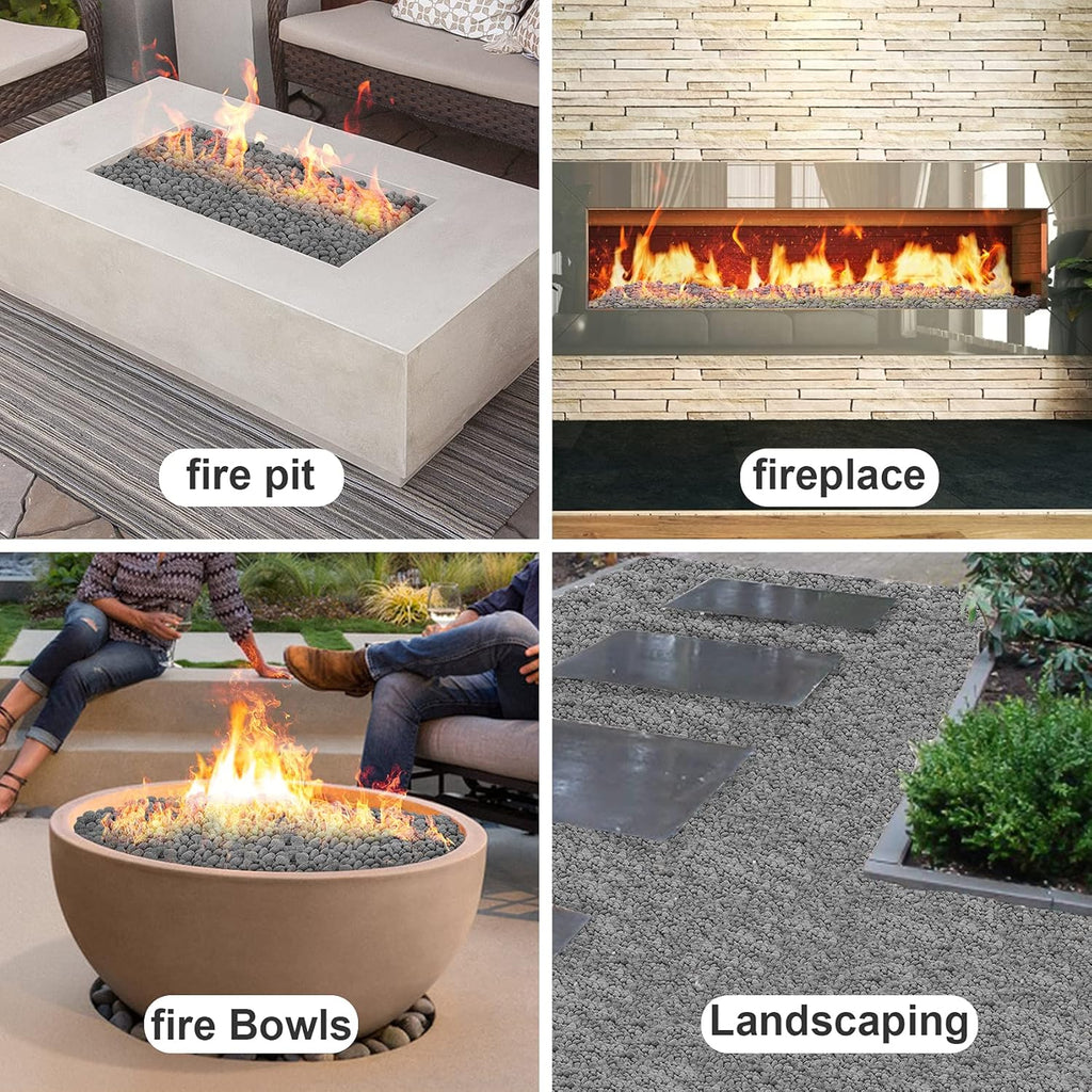 Stanbroil Tumbled Lava Rock Pebbles for Indoor or Outdoor Gas Fire Pits and Fireplaces - 10 pounds (1/2"-1")
