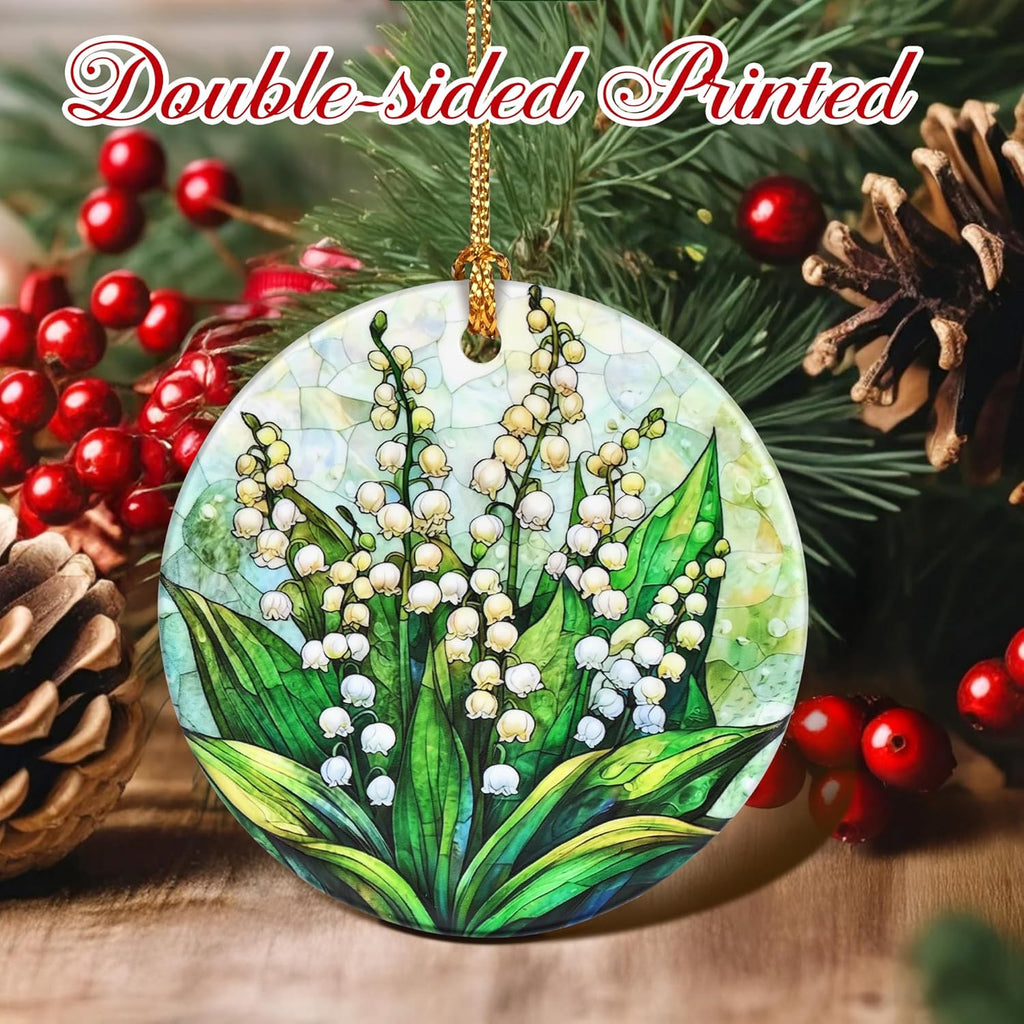 Christmas Ornaments, Lily of The Valley Flower Ornament, Christmas Tree Ornaments, Xmas Decorations, Holiday Decorations, Gifts for Flower Lovers, Holiday Party Gifts, and Xmas Gift Ideas