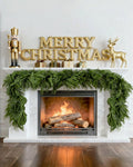 12FT (2 * 6FT) Artificial Christmas Garland, Real Touch Norfolk Pine Greenery Garland, Ultra Full & Lush Unlit Garland for Door, Mantle, Fireplace, Stair, Indoor Outdoor Xmas Decorations