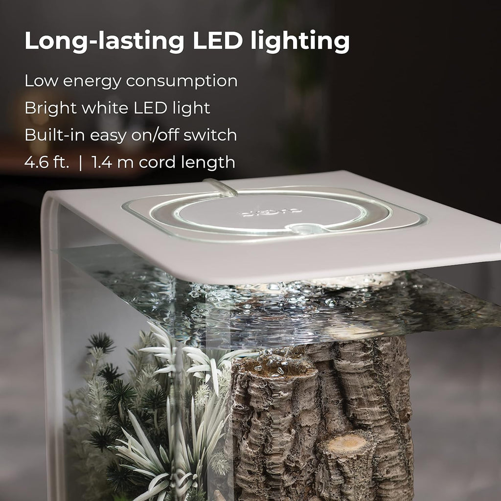 biOrb Flow 30 Acrylic 8-Gallon Aquarium with White LED Lights Modern Tank for Tabletop Display, White