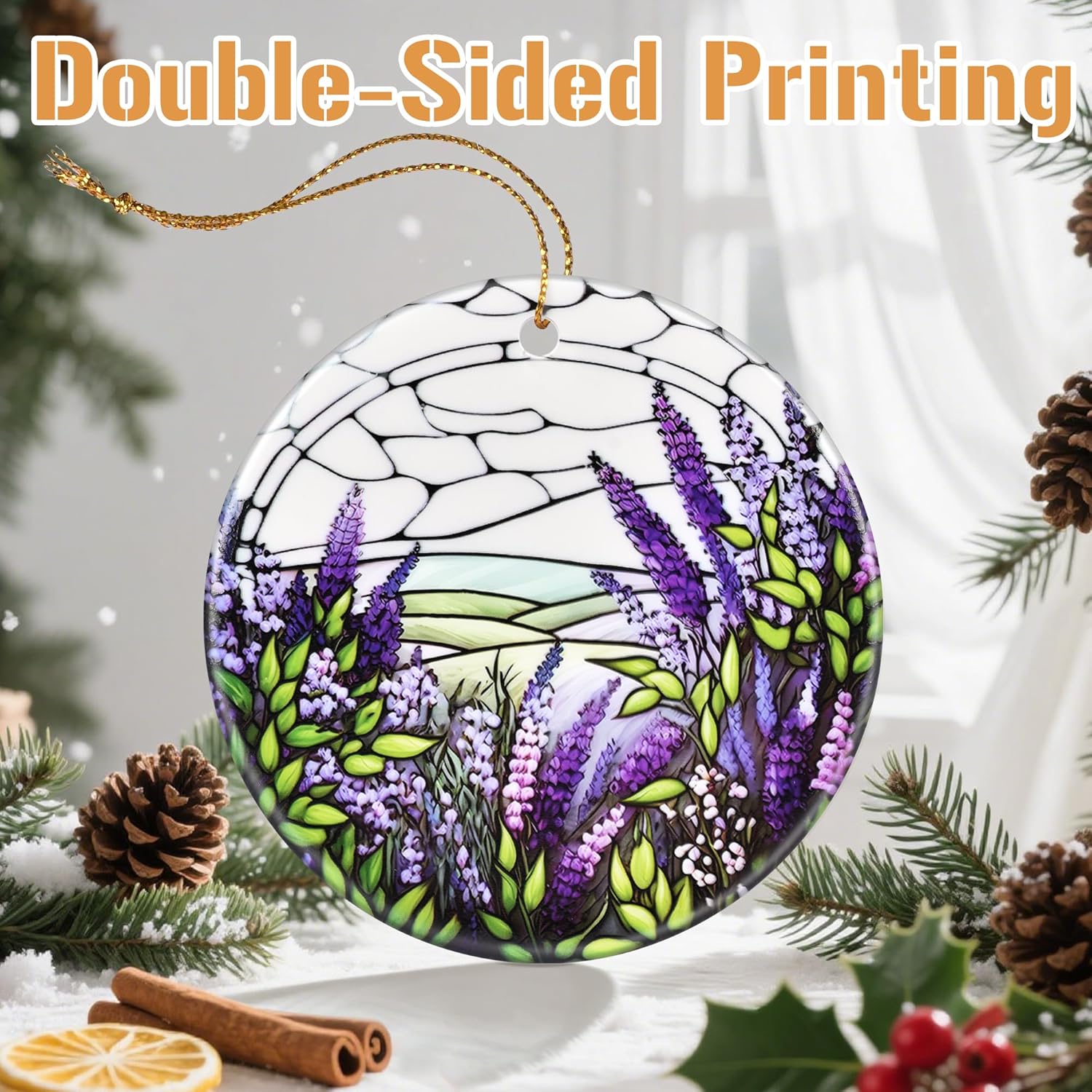 Lavender Christmas Tree Decorations, Christmas Ornaments, Keepsake Ornaments, Holiday Decor, Xmas Gifts, Gifts for Flower Lovers & Plant Lovers