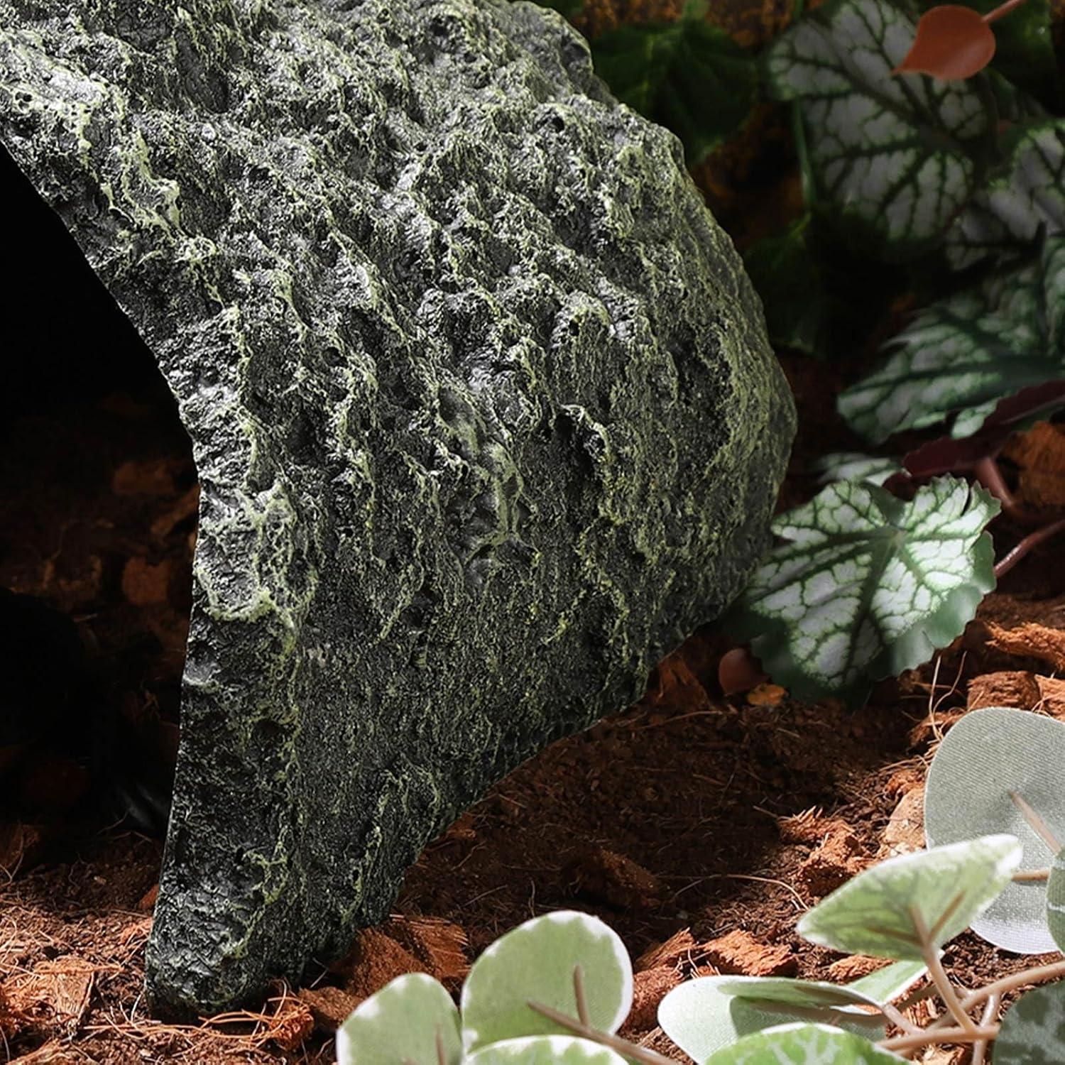IBWell 9.1 Inch Reptile Hides Resin Tortoise Hideout for Hiding and Basking Aquarium Rock Caves for Snake Bearded Dragon Fish Lizard