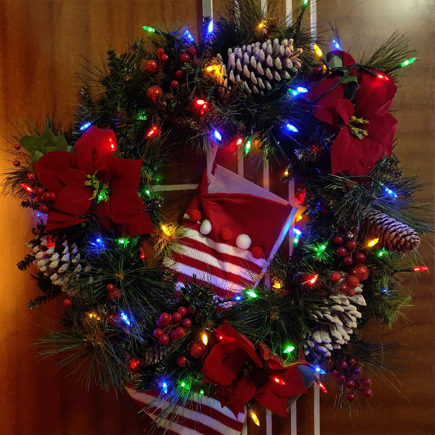 Christmas Lights, Battery Operated String Lights 18ft 50 LED 8 Modes LED Mini Lights with Timer for Christmas Tree Wreath Party Home Indoor Outdoor Decor, Waterproof, Multi Color