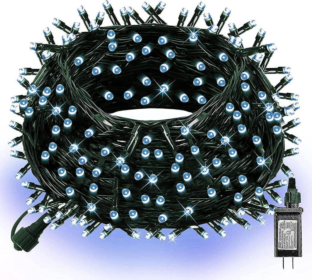 Dazzle Bright Christmas String Lights, 100 LED 33 FT Connectable Fairy Lights with 8 Modes, Waterproof Christmas Decorations for Indoor Outdoor Holiday Party Home Tree Decor (White)