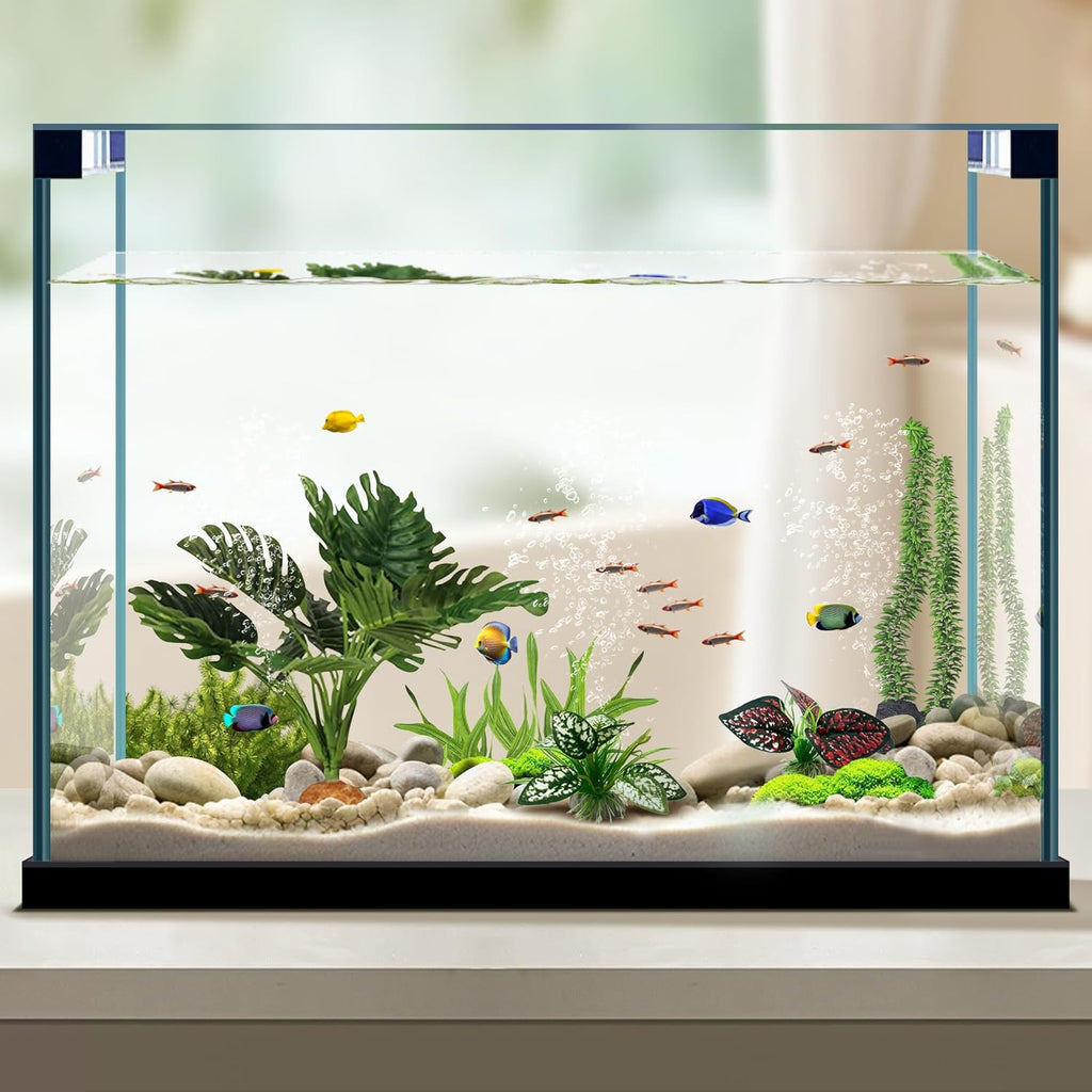 Reptile Artificial Plants, Terrarium Plants Decorations Supplies, Aquarium Fish Tank Plant, Amphibian Habitat Hideout Tank Accessories(L Set-3pcs/A)