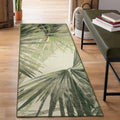Liora Manne Marina Indoor/Outdoor Power Loomed Synthetic Blend Low Profile Area Rug - Transitional Graphic Botanical Beach Colorful (Palm Fan Green) (1'11" x 7'6")