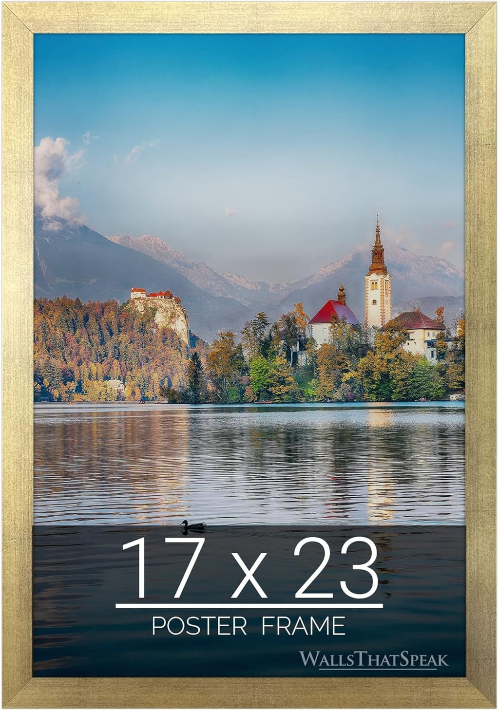 wallsthatspeak 17x23 Gold Picture Frame for Puzzles Posters Photos or Artwork