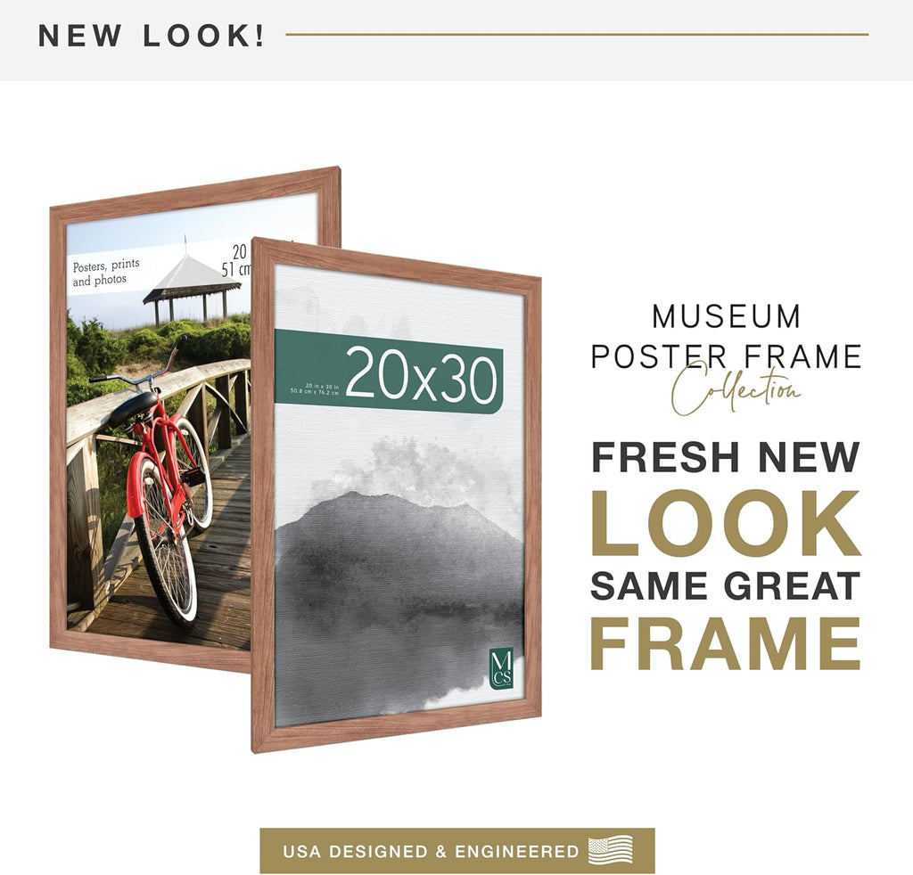 MCS Museum Poster Frame, Medium Oak, 20 x 30 in, Single