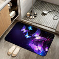 Diatomaceous Earth Bath Mat,Flying Butterflies Bath Rugs,Glowing Stars Non-Slip Thin Absorbent Fast Drying Easy to Clean for Bathroom Laundry Home Kitchen Door Mat 17x29.5Inch