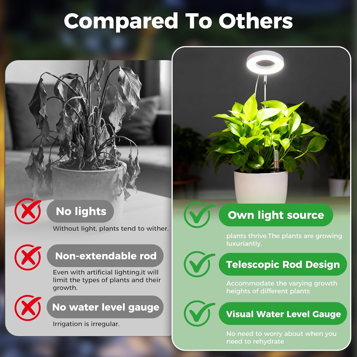 Venus Flytrap Terrarium Pot with LED Grow Light & Air Vent, Desktop Mini Ecosystem Planter Kit for Live Plants Indoor, Succulent, Moss, Butterwort Plant, Home Decor Office Desk Decor Gifts