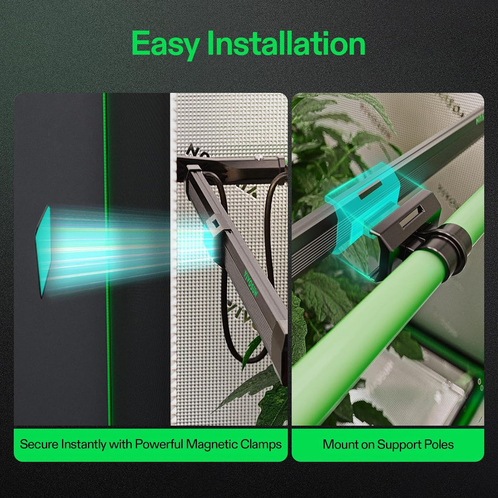 VIVOSUN Lumaray LED Grow Light Bars 16”(8-Bar), Full Spectrum Side Lighting with 60% Red Light up to 25% Yields for Grow Tents, Greenhouses, Magnet Reliability Upgraded, SGS Compatible